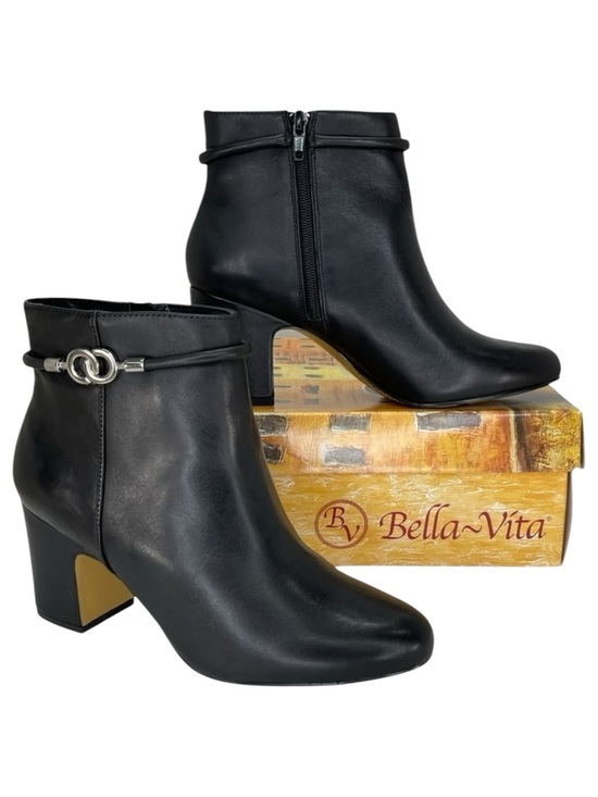 Bella Vita Shoes - Bella Vita Diaz Black Leather Womens Ankle Boots Size 8.5M